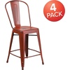 image:imageFlash Furniture Commercial Grade 24 High Black Metal IndoorOutdoor Counter Height Stool with Removable BackKelly Red