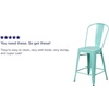 image:imageFlash Furniture Commercial Grade 24 High Black Metal IndoorOutdoor Counter Height Stool with Removable BackMint Green