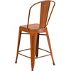 image:imageFlash Furniture Commercial Grade 24 High Black Metal IndoorOutdoor Counter Height Stool with Removable BackOrange