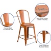 image:imageFlash Furniture Commercial Grade 24 High Black Metal IndoorOutdoor Counter Height Stool with Removable BackOrange
