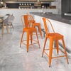 image:imageFlash Furniture Commercial Grade 24 High Black Metal IndoorOutdoor Counter Height Stool with Removable BackOrange