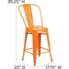 image:imageFlash Furniture Commercial Grade 24 High Black Metal IndoorOutdoor Counter Height Stool with Removable BackOrange