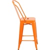 image:imageFlash Furniture Commercial Grade 24 High Black Metal IndoorOutdoor Counter Height Stool with Removable BackOrange