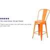 image:imageFlash Furniture Commercial Grade 24 High Black Metal IndoorOutdoor Counter Height Stool with Removable BackOrange
