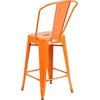 image:imageFlash Furniture Commercial Grade 24 High Black Metal IndoorOutdoor Counter Height Stool with Removable BackOrange
