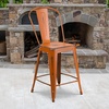 image:imageFlash Furniture Commercial Grade 24 High Black Metal IndoorOutdoor Counter Height Stool with Removable BackOrange