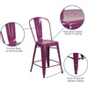 image:imageFlash Furniture Commercial Grade 24 High Black Metal IndoorOutdoor Counter Height Stool with Removable BackPurple
