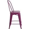 image:imageFlash Furniture Commercial Grade 24 High Black Metal IndoorOutdoor Counter Height Stool with Removable BackPurple