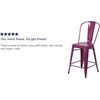 image:imageFlash Furniture Commercial Grade 24 High Black Metal IndoorOutdoor Counter Height Stool with Removable BackPurple