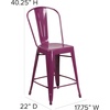 image:imageFlash Furniture Commercial Grade 24 High Black Metal IndoorOutdoor Counter Height Stool with Removable BackPurple