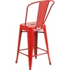 image:imageFlash Furniture Commercial Grade 24 High Black Metal IndoorOutdoor Counter Height Stool with Removable BackRed
