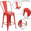 image:imageFlash Furniture Commercial Grade 24 High Black Metal IndoorOutdoor Counter Height Stool with Removable BackRed