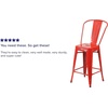 image:imageFlash Furniture Commercial Grade 24 High Black Metal IndoorOutdoor Counter Height Stool with Removable BackRed