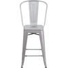 image:imageFlash Furniture Commercial Grade 24 High Black Metal IndoorOutdoor Counter Height Stool with Removable BackSilver