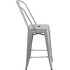 image:imageFlash Furniture Commercial Grade 24 High Black Metal IndoorOutdoor Counter Height Stool with Removable BackSilver
