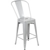 image:imageFlash Furniture Commercial Grade 24 High Black Metal IndoorOutdoor Counter Height Stool with Removable BackSilver