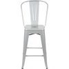 image:imageFlash Furniture Commercial Grade 24 High Black Metal IndoorOutdoor Counter Height Stool with Removable BackSilver