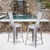 image:imageFlash Furniture Commercial Grade 24 High Black Metal IndoorOutdoor Counter Height Stool with Removable BackSilver