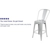 image:imageFlash Furniture Commercial Grade 24 High Black Metal IndoorOutdoor Counter Height Stool with Removable BackSilver