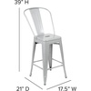 image:imageFlash Furniture Commercial Grade 24 High Black Metal IndoorOutdoor Counter Height Stool with Removable BackSilver
