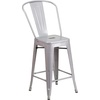 image:imageFlash Furniture Commercial Grade 24 High Black Metal IndoorOutdoor Counter Height Stool with Removable BackSilver