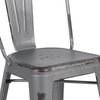 image:imageFlash Furniture Commercial Grade 24 High Black Metal IndoorOutdoor Counter Height Stool with Removable BackSilver Gray