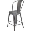 image:imageFlash Furniture Commercial Grade 24 High Black Metal IndoorOutdoor Counter Height Stool with Removable BackSilver Gray