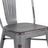 image:imageFlash Furniture Commercial Grade 24 High Black Metal IndoorOutdoor Counter Height Stool with Removable BackSilver Gray
