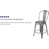 image:imageFlash Furniture Commercial Grade 24 High Black Metal IndoorOutdoor Counter Height Stool with Removable BackSilver Gray
