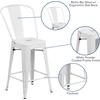 image:imageFlash Furniture Commercial Grade 24 High Black Metal IndoorOutdoor Counter Height Stool with Removable BackWhite