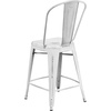 image:imageFlash Furniture Commercial Grade 24 High Black Metal IndoorOutdoor Counter Height Stool with Removable BackWhite