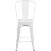 image:imageFlash Furniture Commercial Grade 24 High Black Metal IndoorOutdoor Counter Height Stool with Removable BackWhite