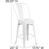 image:imageFlash Furniture Commercial Grade 24 High Black Metal IndoorOutdoor Counter Height Stool with Removable BackWhite