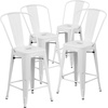 image:imageFlash Furniture Commercial Grade 24 High Black Metal IndoorOutdoor Counter Height Stool with Removable BackWhite