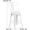 image:imageFlash Furniture Commercial Grade 24 High Black Metal IndoorOutdoor Counter Height Stool with Removable BackWhite
