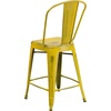 image:imageFlash Furniture Commercial Grade 24 High Black Metal IndoorOutdoor Counter Height Stool with Removable BackYellow