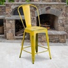image:imageFlash Furniture Commercial Grade 24 High Black Metal IndoorOutdoor Counter Height Stool with Removable BackYellow