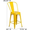 image:imageFlash Furniture Commercial Grade 24 High Black Metal IndoorOutdoor Counter Height Stool with Removable BackYellow