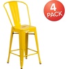 image:imageFlash Furniture Commercial Grade 24 High Black Metal IndoorOutdoor Counter Height Stool with Removable BackYellow