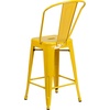 image:imageFlash Furniture Commercial Grade 24 High Black Metal IndoorOutdoor Counter Height Stool with Removable BackYellow