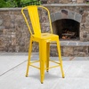 image:imageFlash Furniture Commercial Grade 24 High Black Metal IndoorOutdoor Counter Height Stool with Removable BackYellow