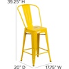 image:imageFlash Furniture Commercial Grade 24 High Black Metal IndoorOutdoor Counter Height Stool with Removable BackYellow
