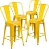 image:imageFlash Furniture Commercial Grade 24 High Black Metal IndoorOutdoor Counter Height Stool with Removable BackYellow