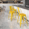 image:imageFlash Furniture Commercial Grade 24 High Black Metal IndoorOutdoor Counter Height Stool with Removable BackYellow