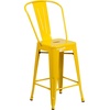 image:imageFlash Furniture Commercial Grade 24 High Black Metal IndoorOutdoor Counter Height Stool with Removable BackYellow
