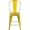 image:imageFlash Furniture Commercial Grade 24 High Black Metal IndoorOutdoor Counter Height Stool with Removable BackYellow