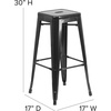 image:imageFlash Furniture Commercial Grade 30 High Backless Silver Metal IndoorOutdoor BarStool with Square SeatBlack