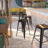 image:imageFlash Furniture Commercial Grade 30 High Backless Silver Metal IndoorOutdoor BarStool with Square SeatBlack