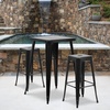 image:imageFlash Furniture Commercial Grade 30 High Backless Silver Metal IndoorOutdoor BarStool with Square SeatBlack