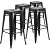 image:imageFlash Furniture Commercial Grade 30 High Backless Silver Metal IndoorOutdoor BarStool with Square SeatBlack